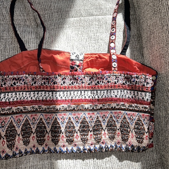 Exhilaration ETHNIC BOHEMIAN BUSTIER Crop top with Shorts - Picture 5 of 9